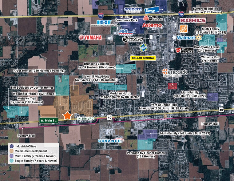 US-40 & Windswept Rd, Greenfield, IN à vendre - Plan cadastral – Image 1 sur 5