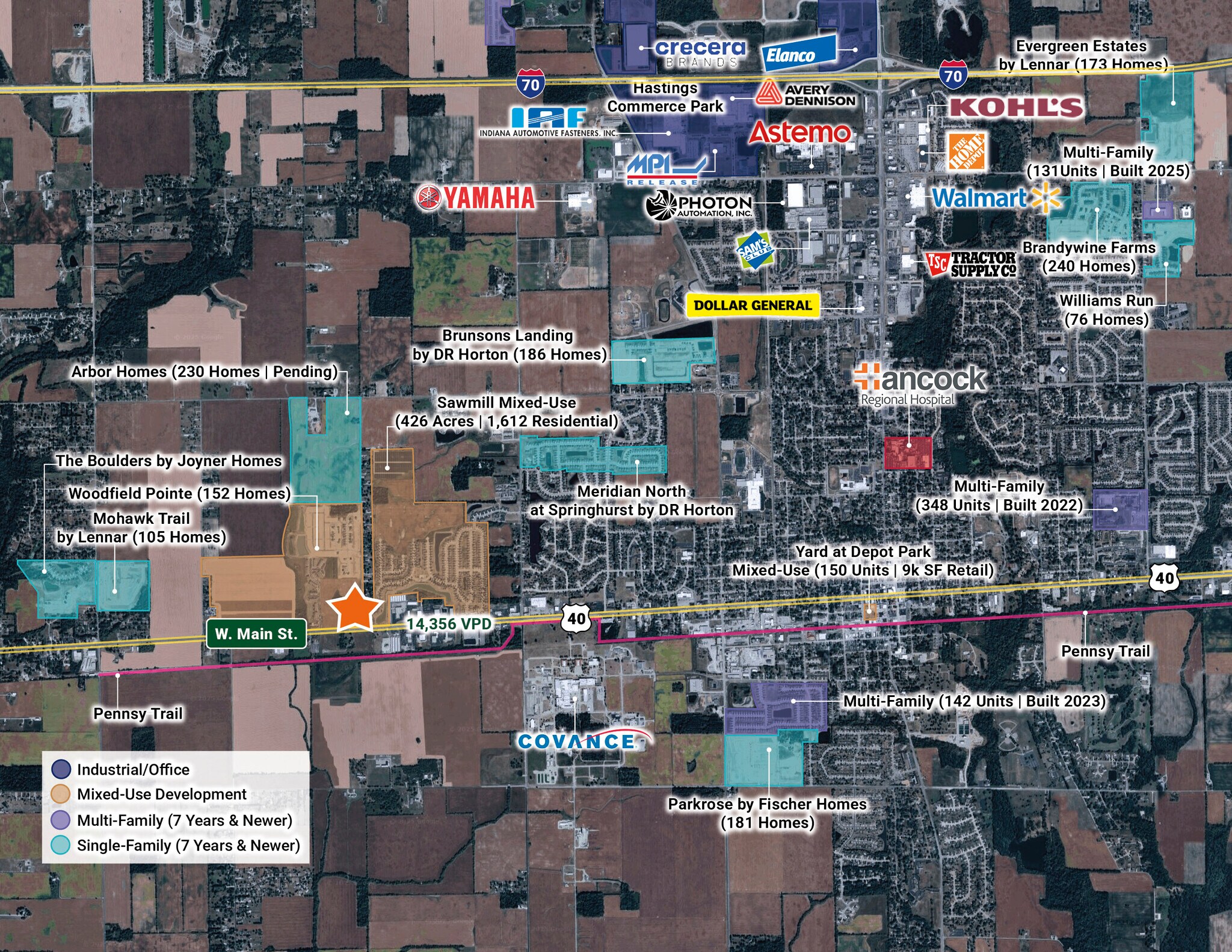 US-40 & Windswept Rd, Greenfield, IN à vendre Plan cadastral– Image 1 sur 6