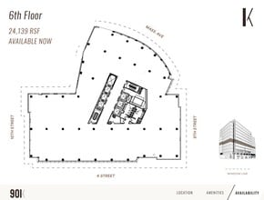 901 K St NW, Washington, DC à louer Plan d’étage– Image 1 sur 1