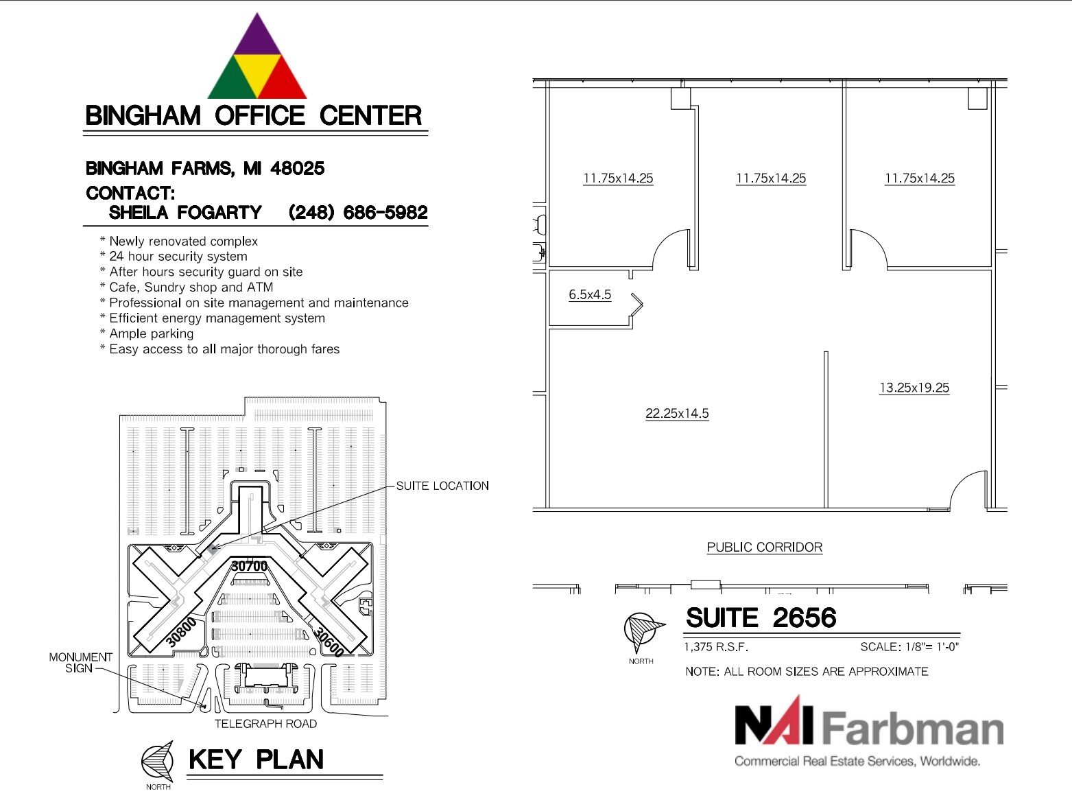 30600-30700 - 30800 Telegraph Rd, Bingham Farms, MI à louer Plan d’étage– Image 1 sur 2