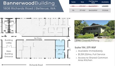 1808 Richards Rd, Bellevue, WA à louer Plan d’étage– Image 1 sur 1