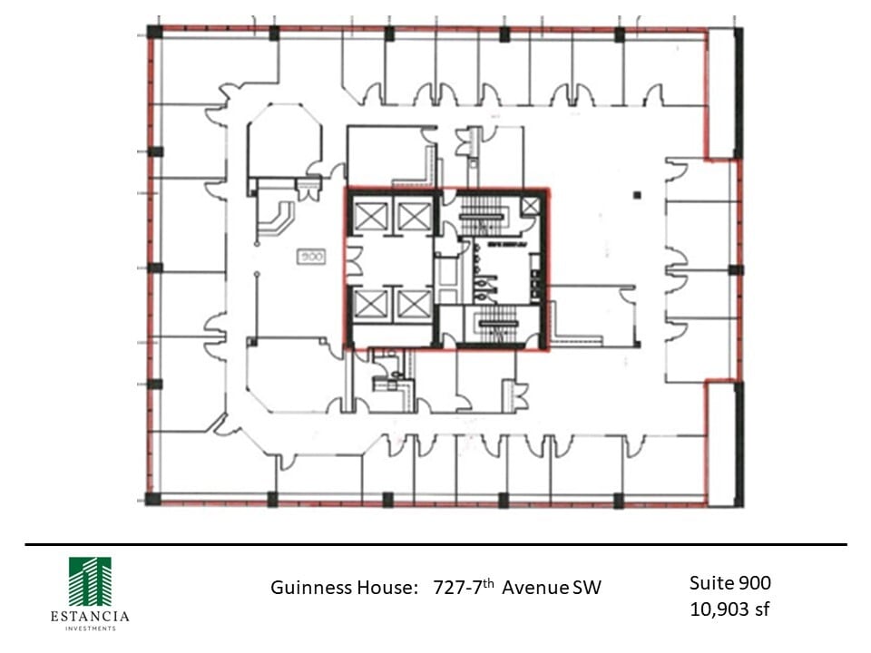 727 7th Ave SW, Calgary, AB à louer Plan d’étage– Image 1 sur 1