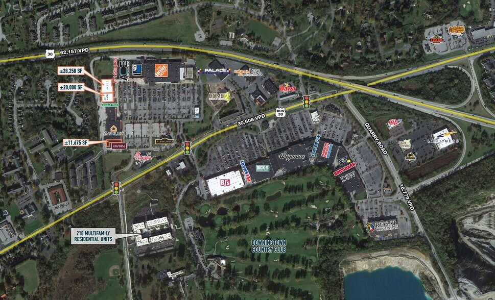 845-967 E Lancaster Ave, Downingtown, PA à louer - Aérien – Image 2 sur 3
