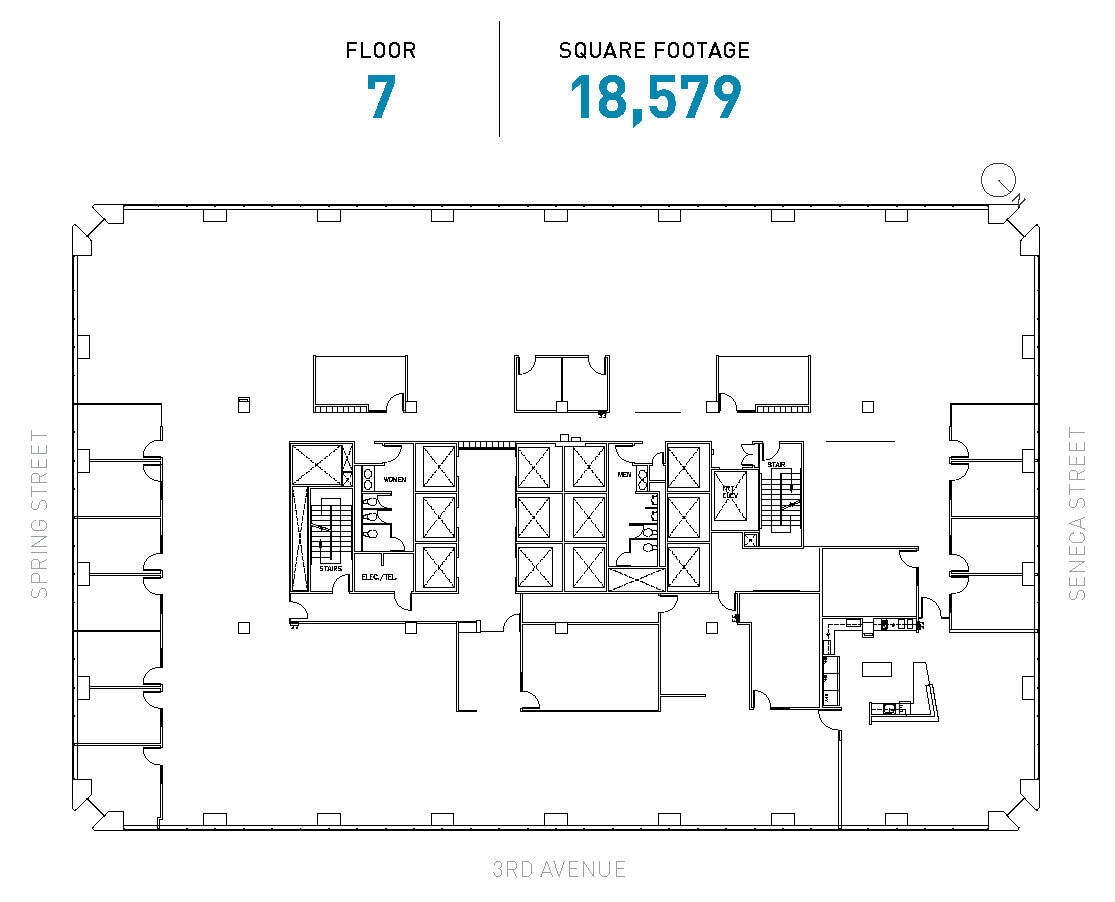 1111 3rd Ave, Seattle, WA à louer Plan d’étage– Image 1 sur 1