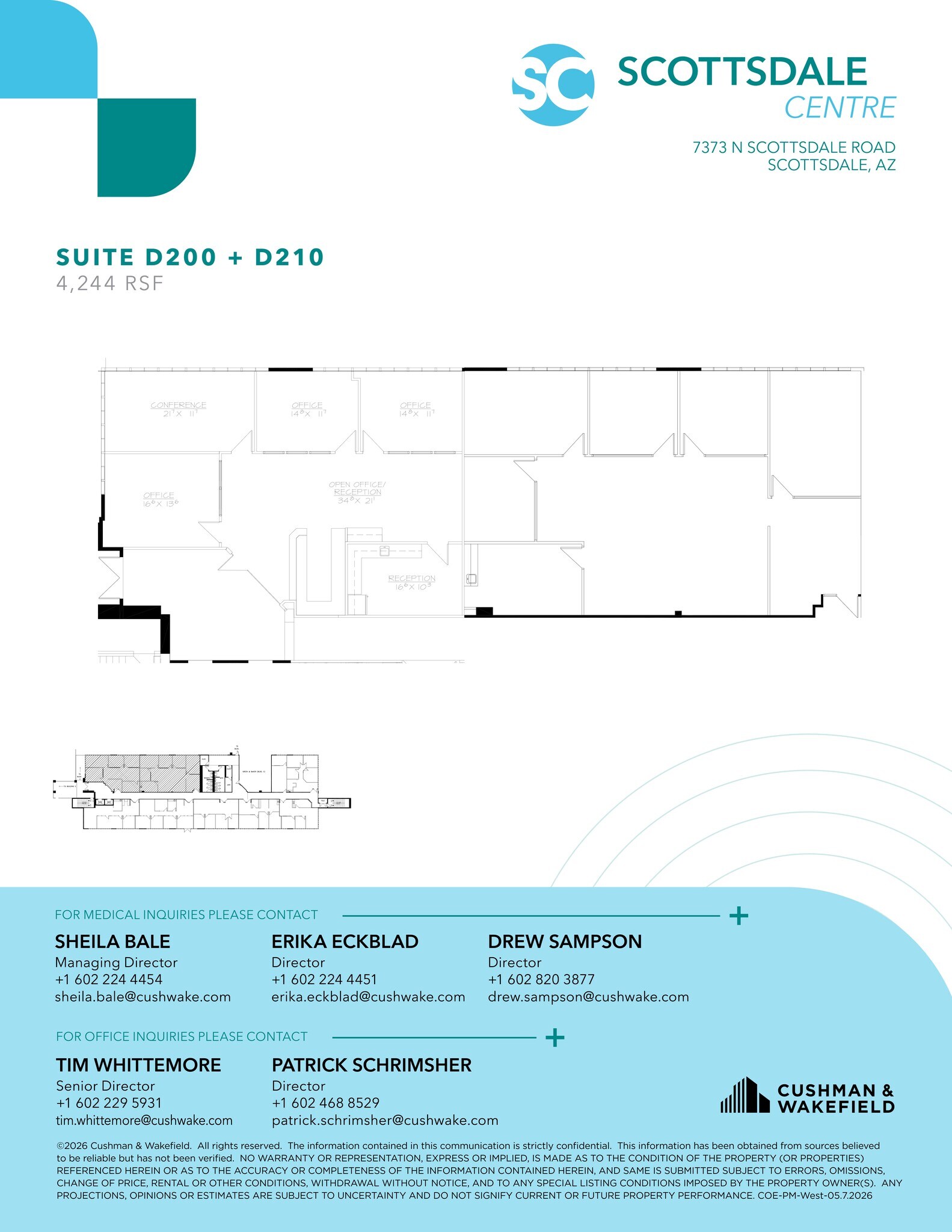 7373 N Scottsdale Rd, Scottsdale, AZ à louer Plan d’étage– Image 1 sur 2