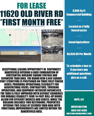 Plus de détails pour 11620 Old River Rd, Bakersfield, CA - Industriel/Logistique à louer