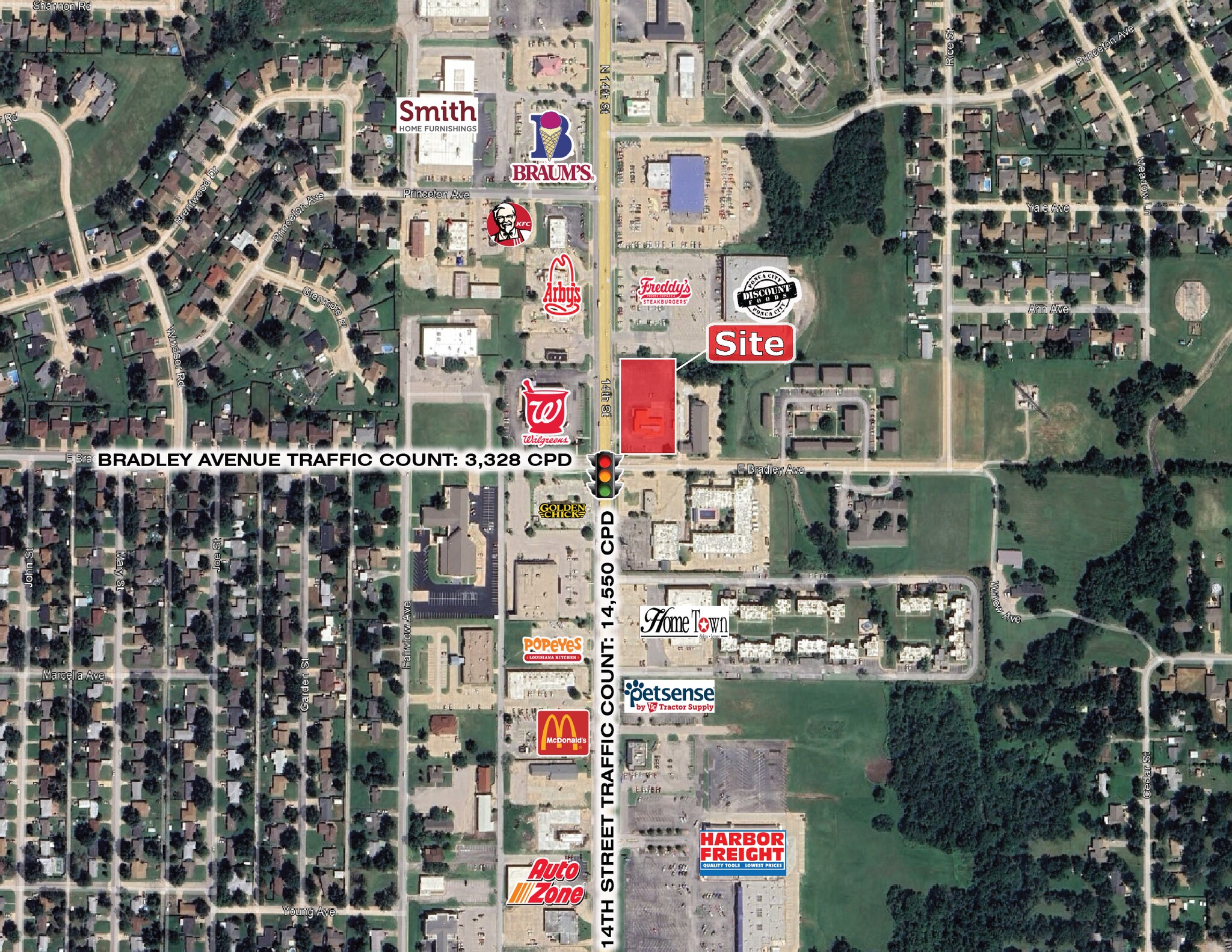 2301 N 14th St, Ponca City, OK à louer Aérien– Image 1 sur 3