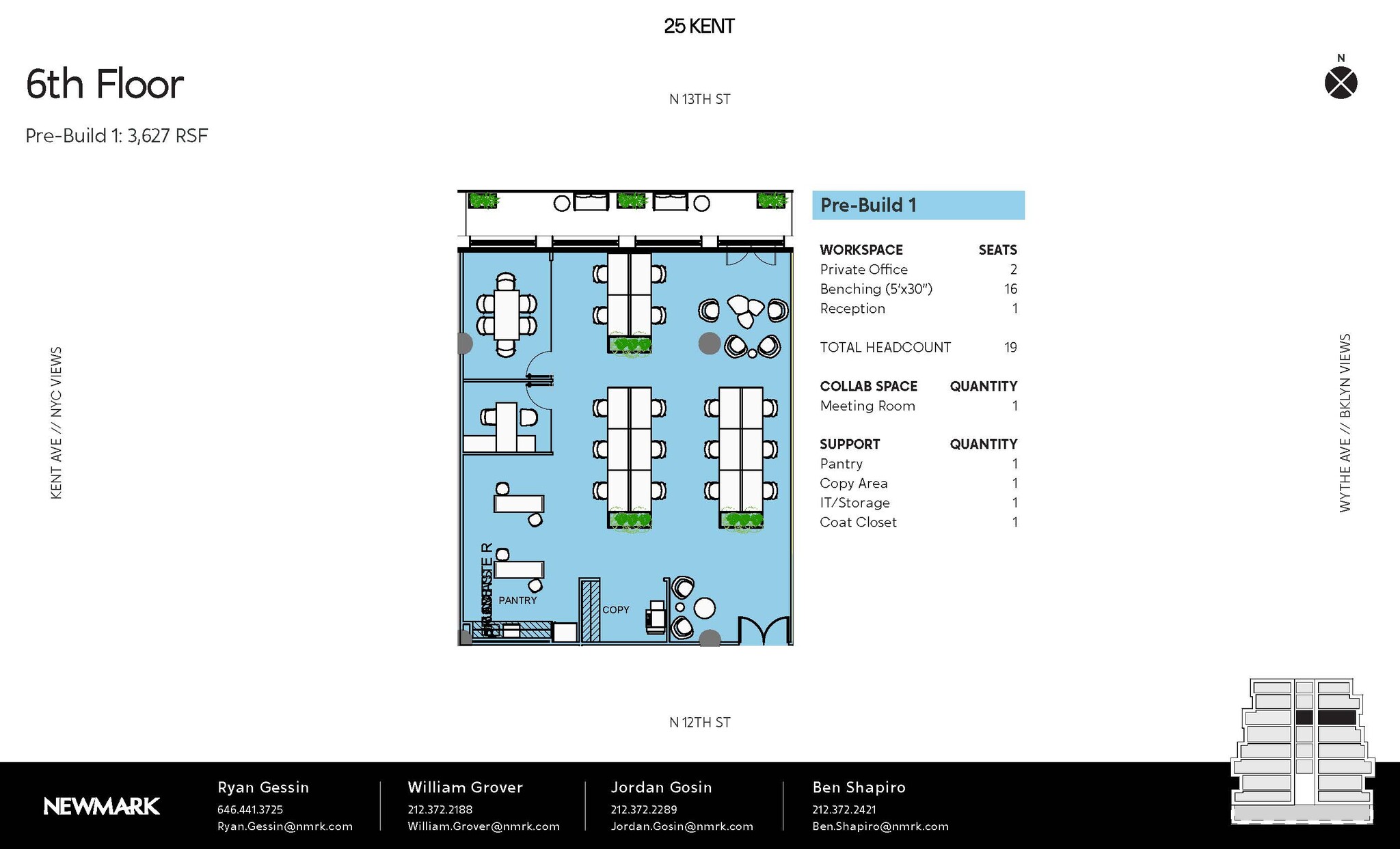 25 Kent Ave, Brooklyn, NY à louer Plan d’étage– Image 1 sur 1