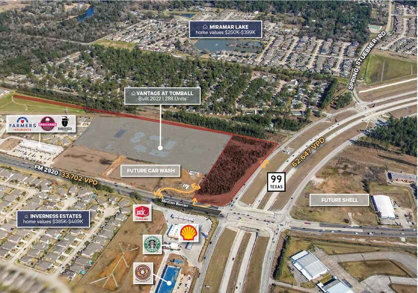 Hard Corner of FM 2920 and Grand Parkway, Tomball, TX à vendre - Aérien – Image 2 sur 4