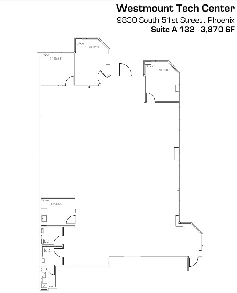 9831 S 51st St, Phoenix, AZ à louer Plan d’étage– Image 1 sur 11