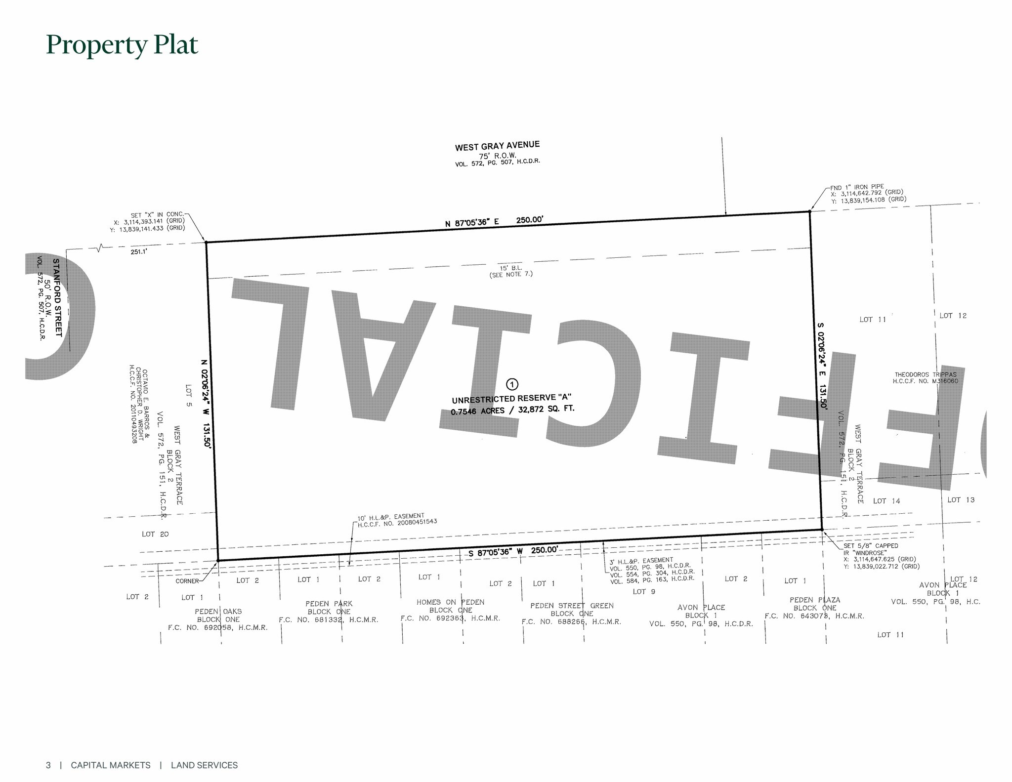 419 W Gray St, Houston, TX à vendre Plan cadastral– Image 1 sur 2