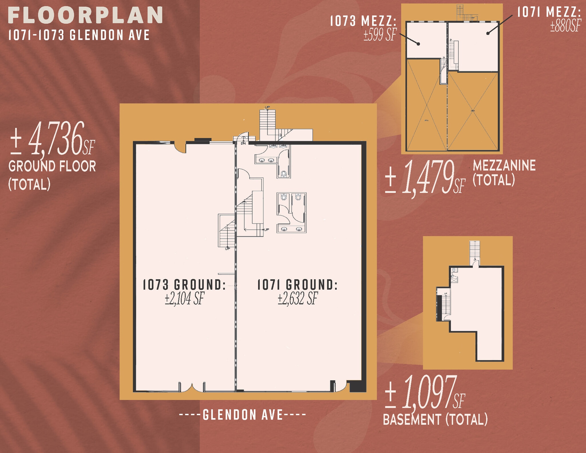 1071-1073 Glendon Ave, Los Angeles, CA à louer Plan d’étage– Image 1 sur 1