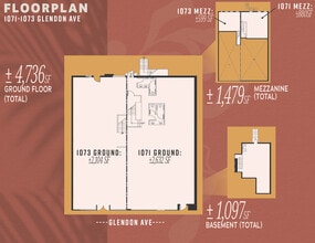 1071-1073 Glendon Ave, Los Angeles, CA à louer Plan d’étage– Image 1 sur 1
