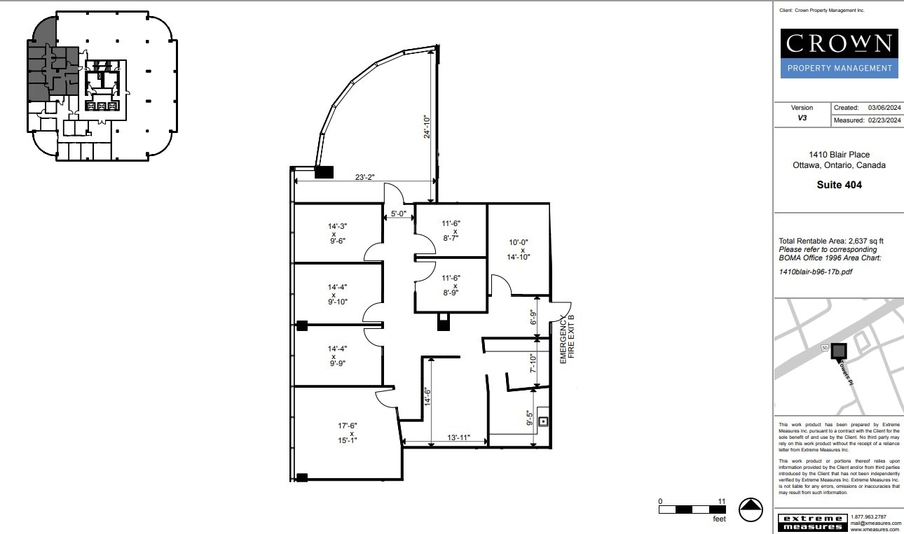 1400 Blair Towers Pl, Ottawa, ON à louer Plan d’étage– Image 1 sur 4