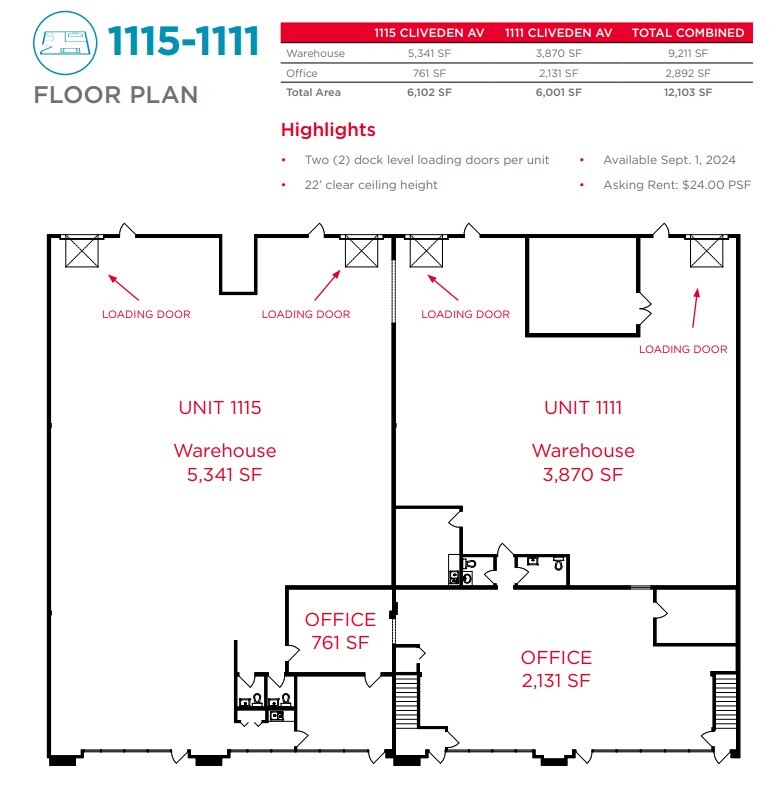 1087-1121 Cliveden Ave, Delta, BC à louer Plan d’étage– Image 1 sur 1