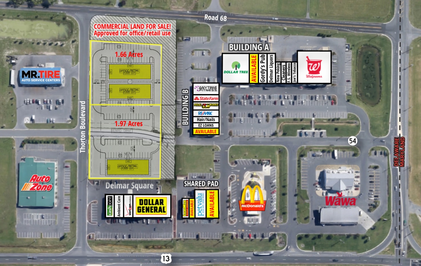 38613-38661 Sussex Hwy, Delmar, DE à louer Plan de site– Image 1 sur 5