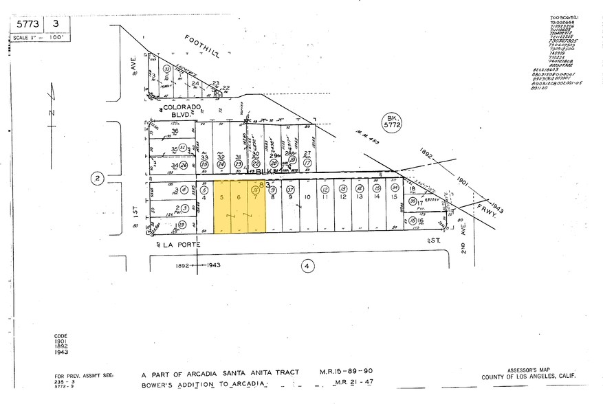 119-127 La Porte St, Arcadia, CA à louer - Plan cadastral – Image 2 sur 2