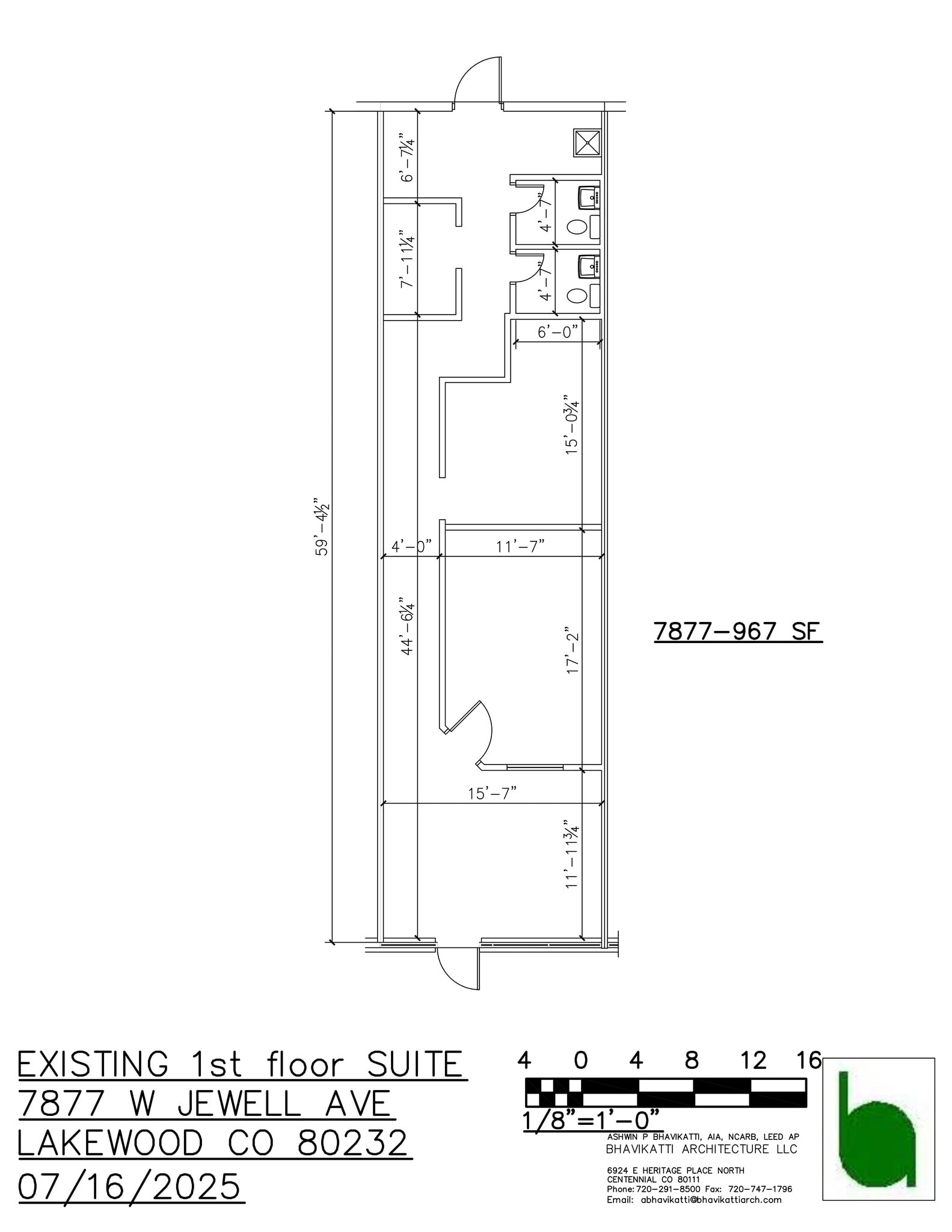 7700-7893 W Jewell Ave, Lakewood, CO à louer Plan de site– Image 1 sur 1