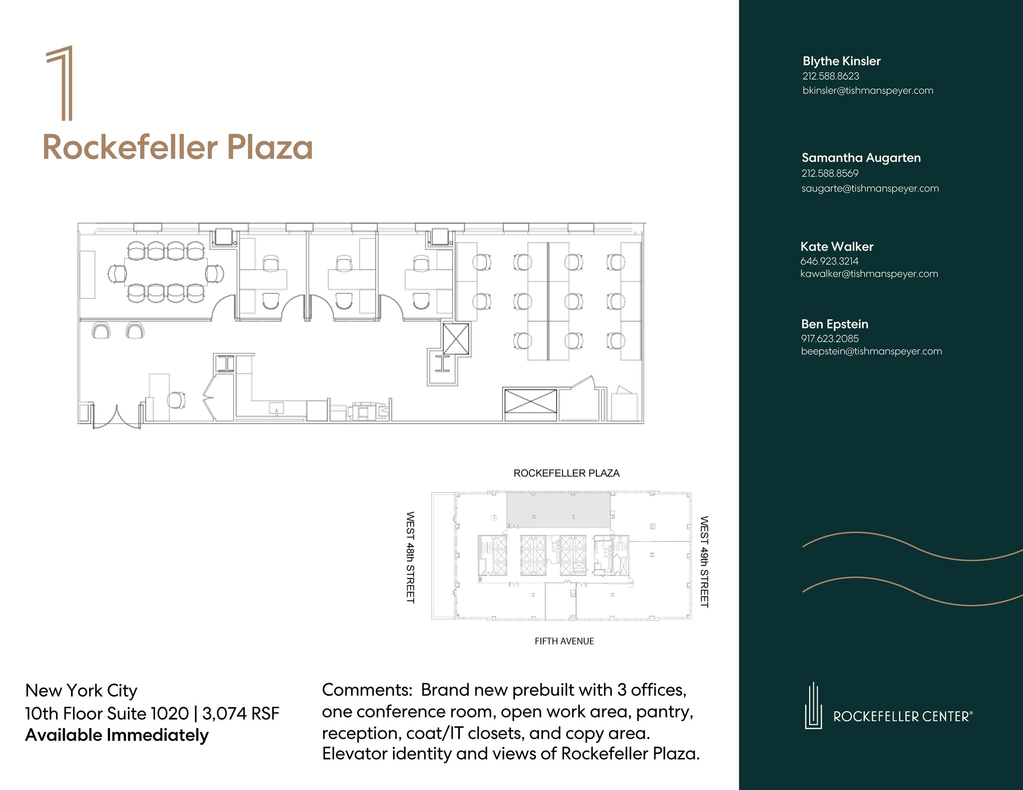 1 Rockefeller Plaza, New York, NY à louer Plan d’étage– Image 1 sur 1
