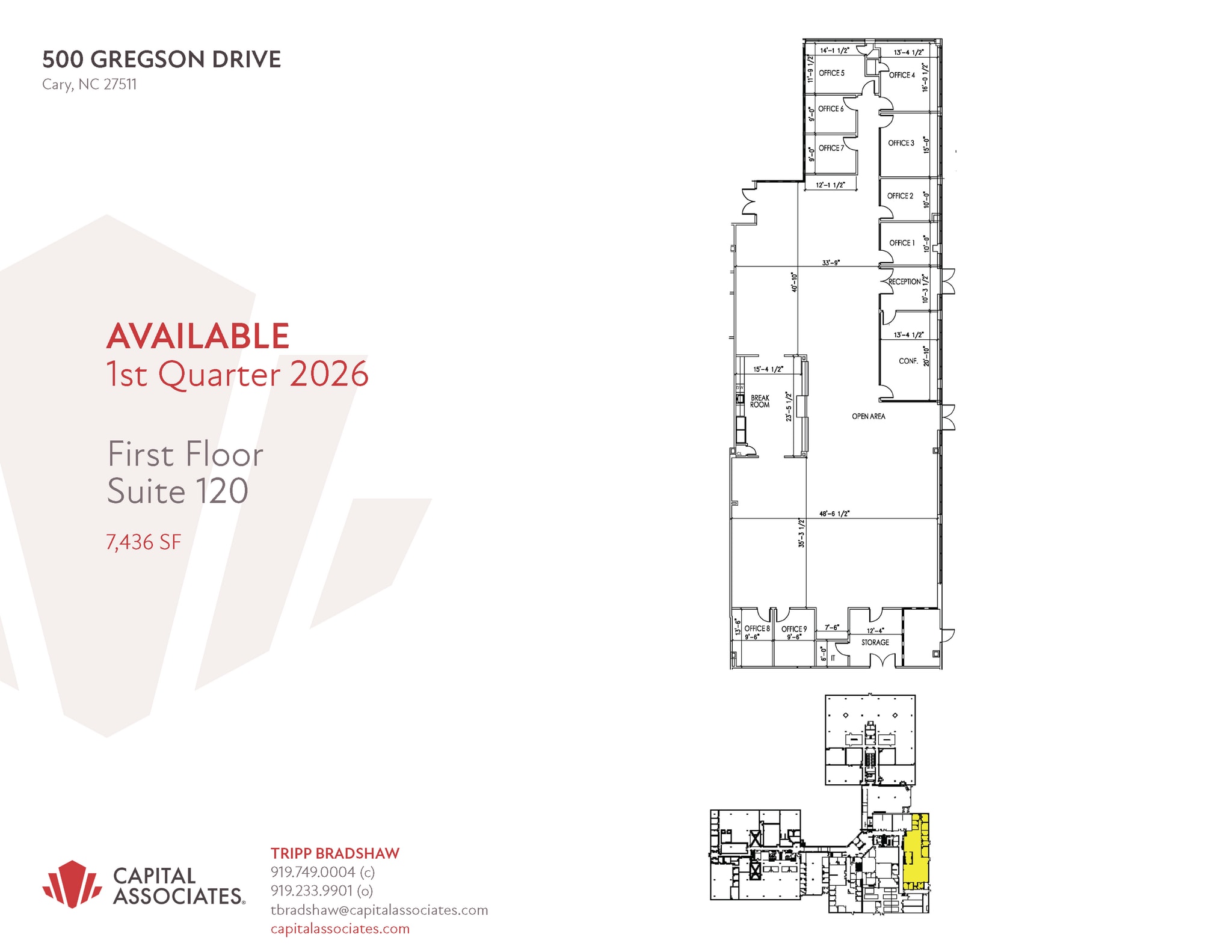 500 Gregson Dr, Cary, NC à louer Plan d’étage– Image 1 sur 1