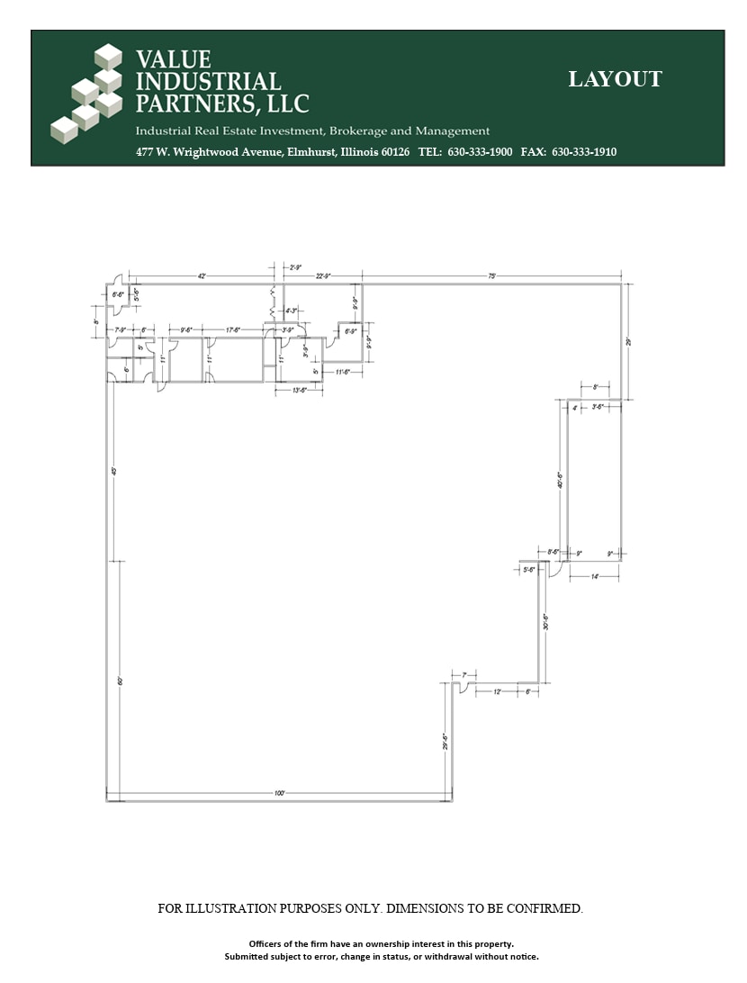 1851 E Fabyan Pky, West Chicago, IL à louer Plan d’étage– Image 1 sur 1