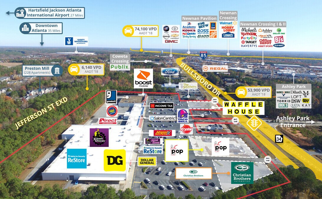 216-230 Bullsboro Dr, Newnan, GA à louer Photo principale– Image 1 sur 4