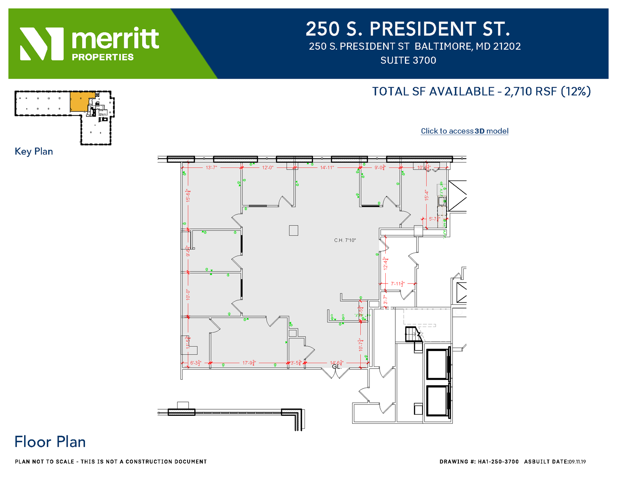 729 E Pratt St, Baltimore, MD à louer Plan d’étage– Image 1 sur 1