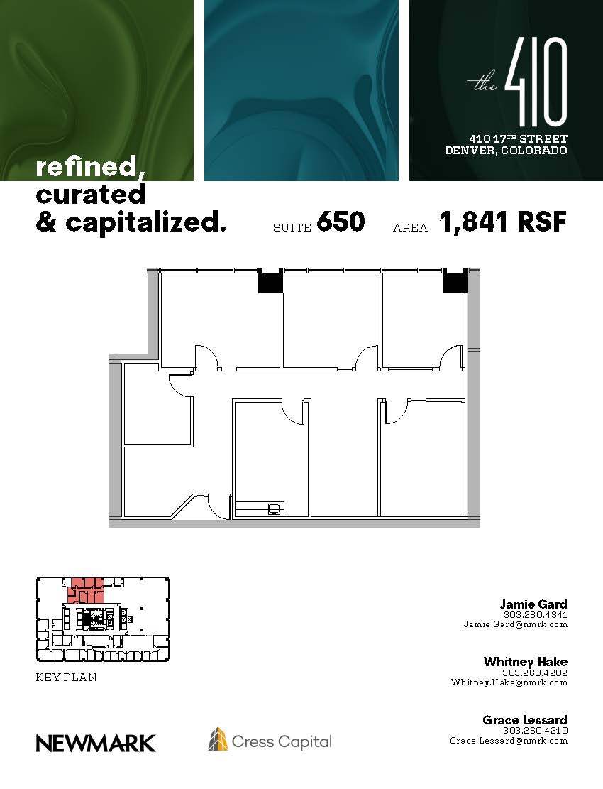 410 17th St, Denver, CO à louer Plan d’étage– Image 1 sur 1