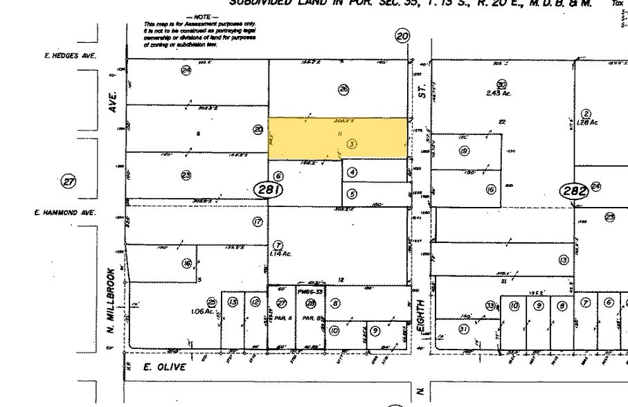 1275 N 8th St, Fresno, CA à vendre - Plan cadastral – Image 2 sur 5