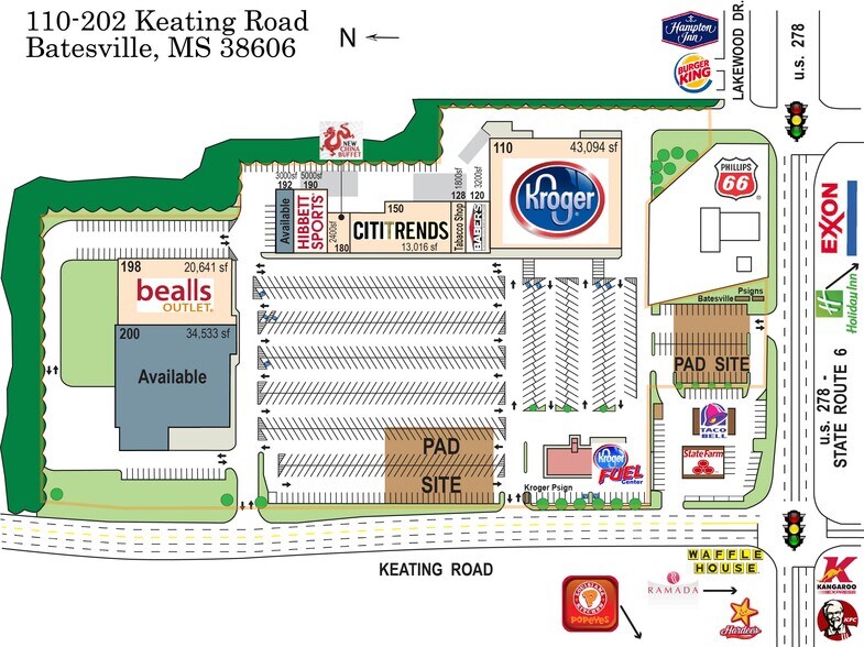 110-192 Keating Rd, Batesville, MS à louer - Plan de site – Image 2 sur 8
