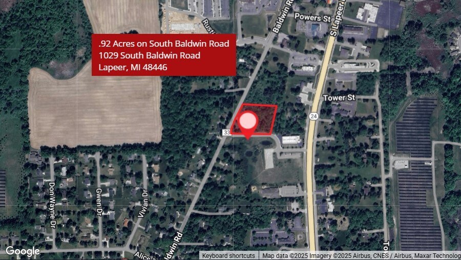 1029 Baldwin Rd, Lapeer, MI à vendre - Aérien – Image 1 sur 2