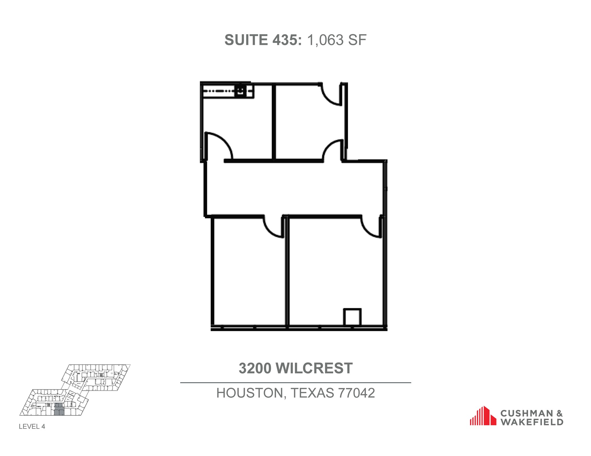 3200 Wilcrest Dr, Houston, TX à louer Plan d’étage– Image 1 sur 1