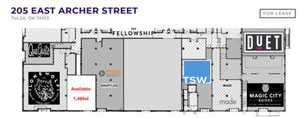 205-221 E Archer St, Tulsa, OK à louer Plan d’étage– Image 1 sur 1
