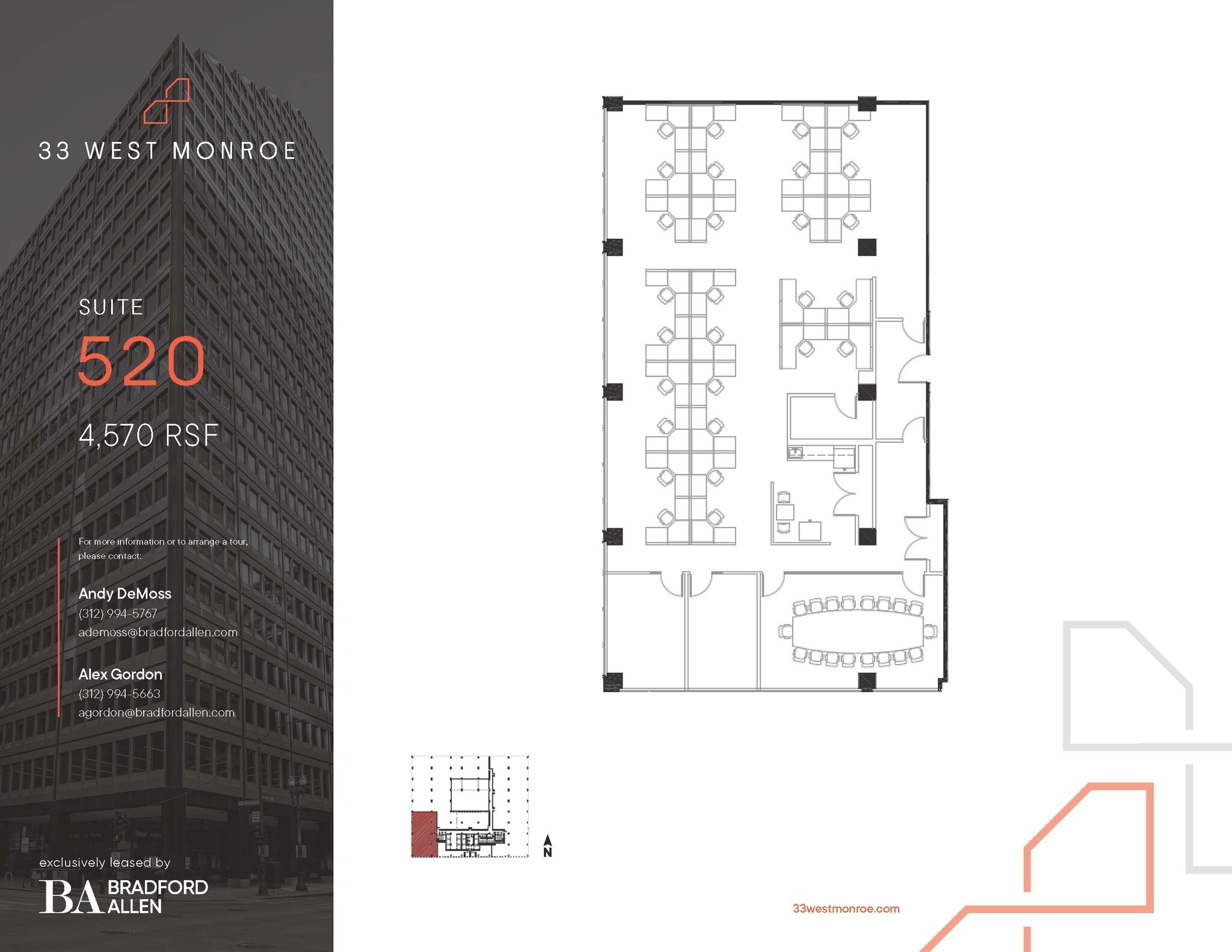 33 W Monroe St, Chicago, IL à louer Plan d’étage– Image 1 sur 3