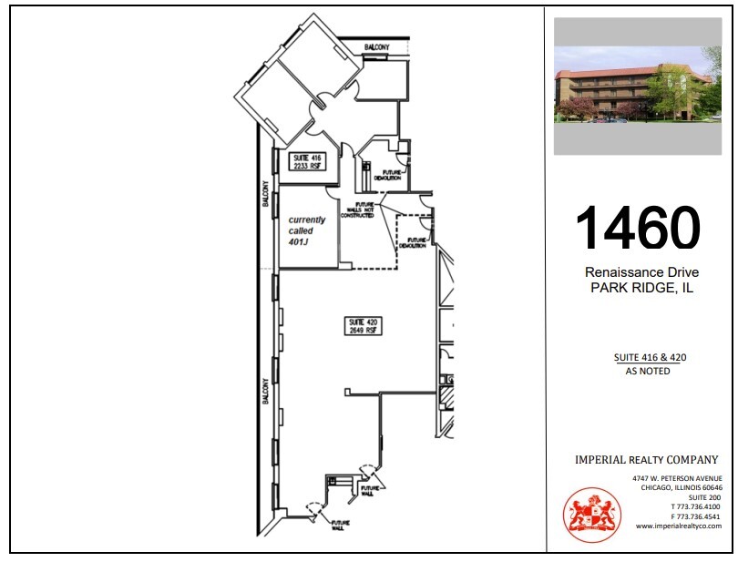 1460 Renaissance Dr, Park Ridge, IL à louer Plan d’étage– Image 1 sur 1