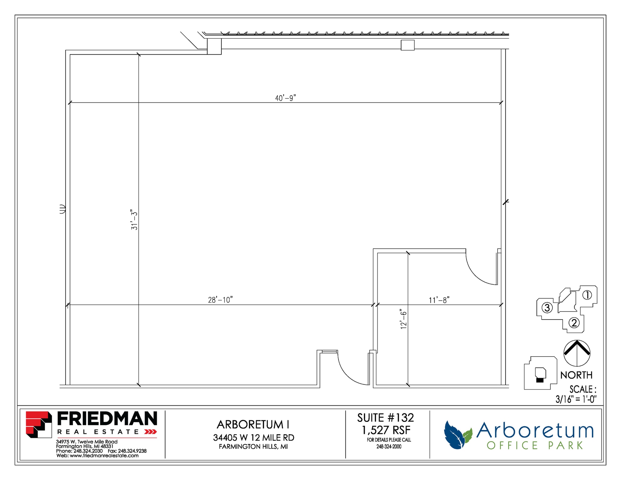 34505 W 12 Mile Rd, Farmington Hills, MI à louer Plan d’étage– Image 1 sur 2