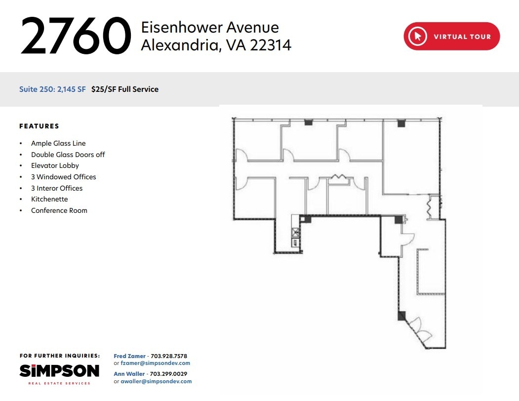 2760 Eisenhower Ave, Alexandria, VA à louer Plan d’étage– Image 1 sur 1