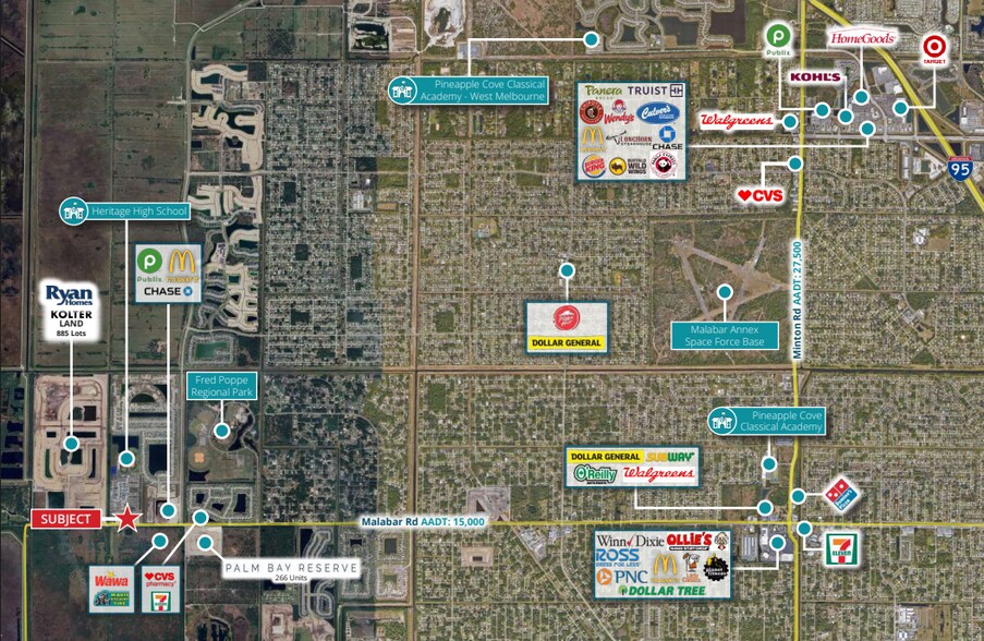 2351 Malabar Rd, Palm Bay, FL à vendre - Aérien – Image 3 sur 3