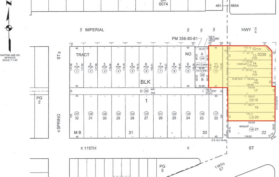 116 W Imperial Hwy, Los Angeles, CA à vendre - Plan cadastral – Image 3 sur 3