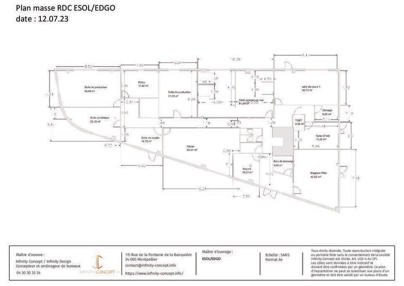 Bureau dans Saint-Jean-de-Védas à louer - Plan d’étage – Image 2 sur 3
