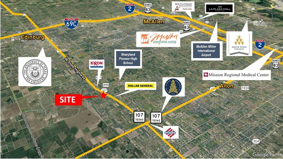 6500 E State Highway 107, Palmhurst, TX à vendre - Aérien – Image 3 sur 8
