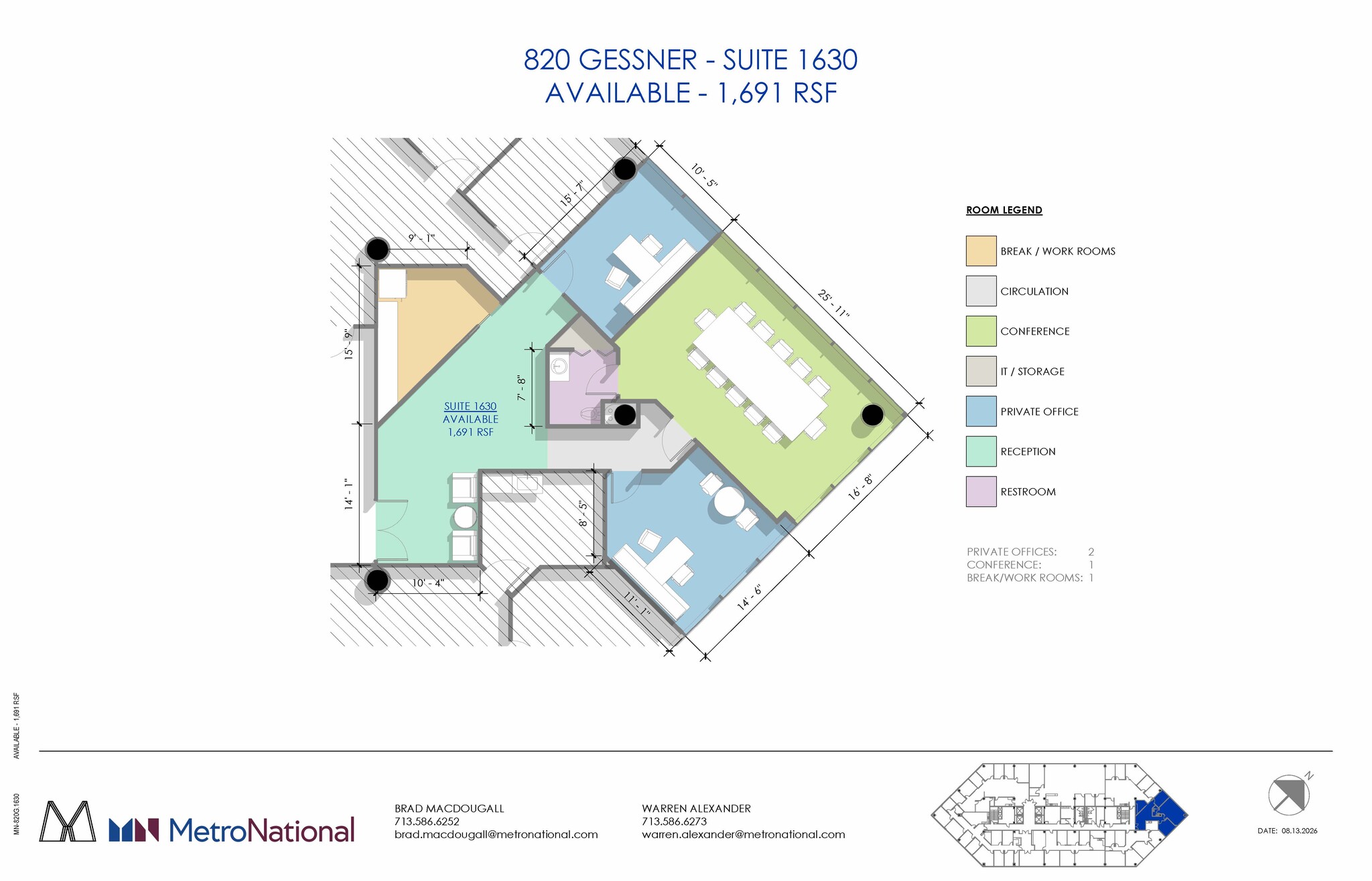 820 Gessner Rd, Houston, TX à louer Plan d’étage– Image 1 sur 1
