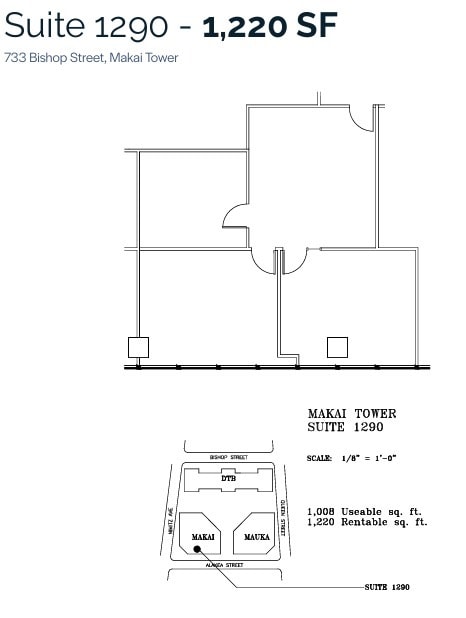 733 Bishop St, Honolulu, HI à louer Plan d’étage– Image 1 sur 1