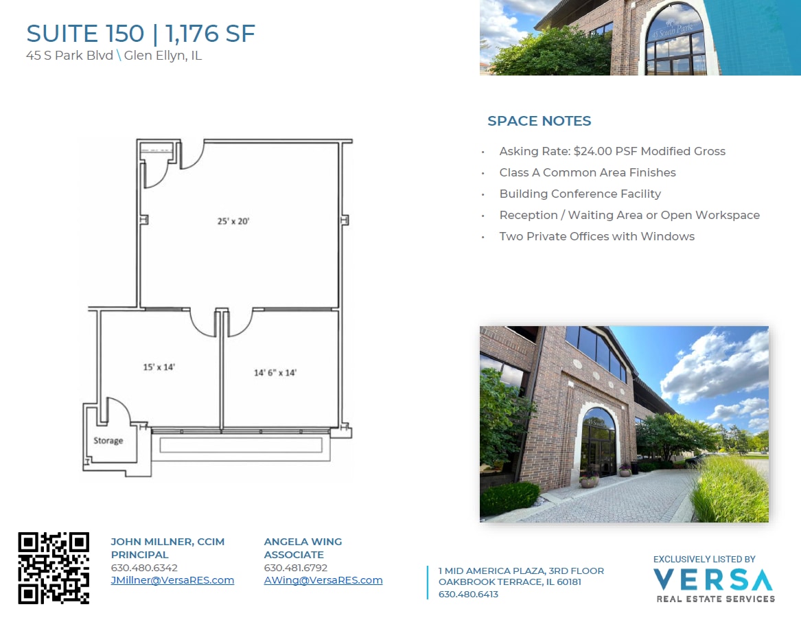 45 S Park Blvd, Glen Ellyn, IL à louer Plan d’étage– Image 1 sur 1