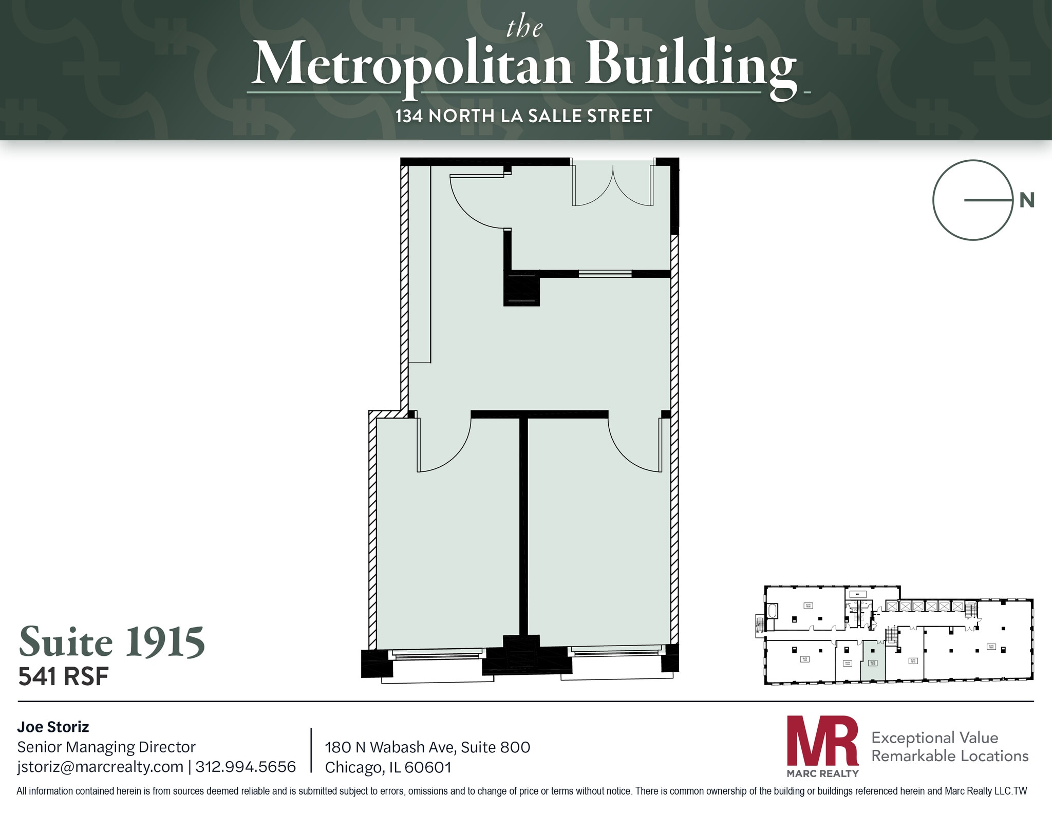 134 N LaSalle St, Chicago, IL à louer Plan d’étage– Image 1 sur 7