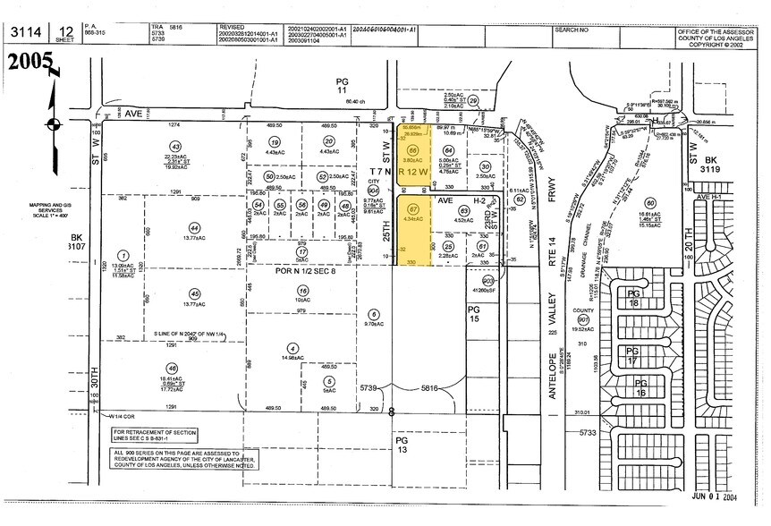 W Avenue H, Lancaster, CA à vendre - Plan cadastral – Image 1 sur 2