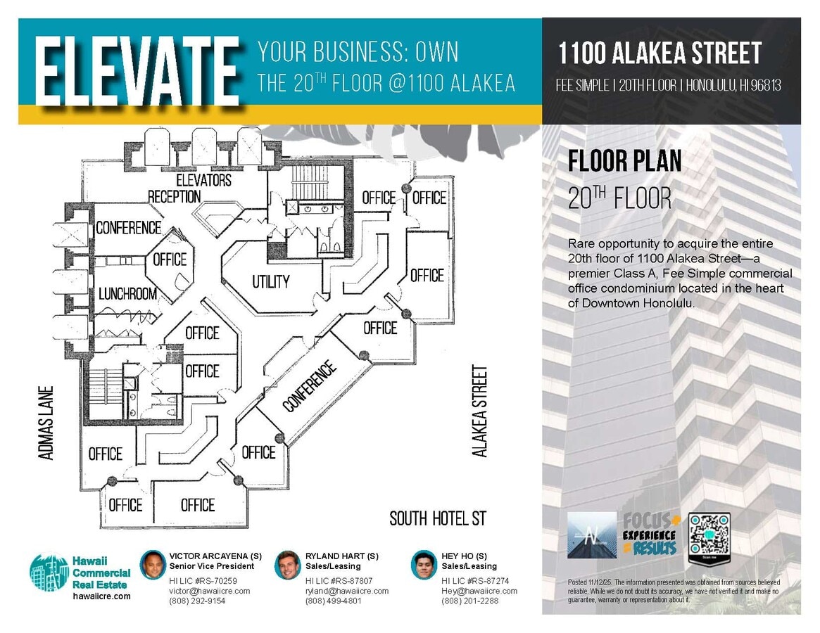 1100 Alakea St, Honolulu, HI 96813 - Lot Full Floor - - Plan d’étage - Image 1 of 4