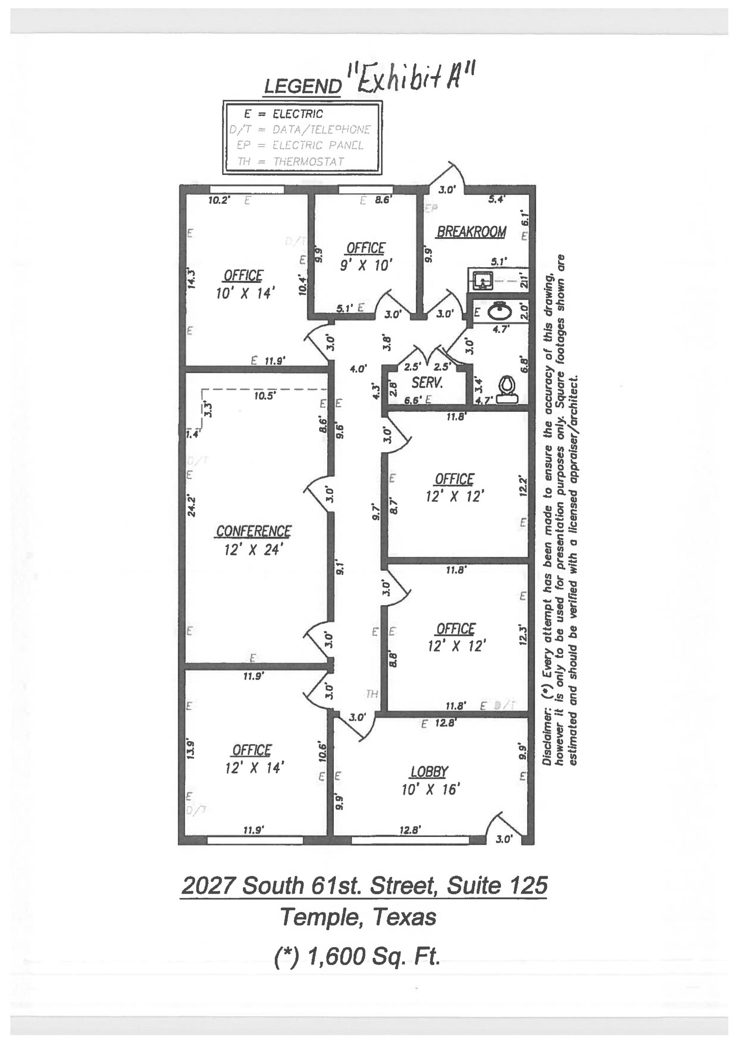 2027 S 61st St, Temple, TX à louer Plan d’étage– Image 1 sur 1