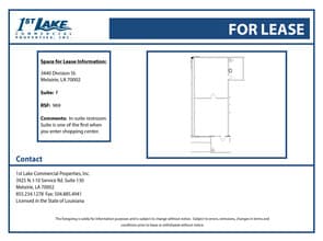 3440 Division St, Metairie, LA à louer Plan d’étage– Image 1 sur 1