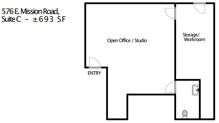 574-578 E Mission Rd, San Marcos, CA à louer Plan d’étage– Image 1 sur 1
